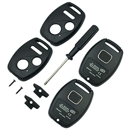 Olivine Auto 3 Buttons Key Fob Casing for Honda Civic CR-V Fit Accord Crosstour Odyssey CR-Z Keyless Entry Remote Key Shell (Only Key Shell Without Blade)(3Button-2PCS)