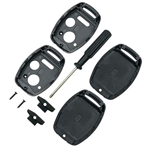 Olivine Auto 3 Buttons Key Fob Casing for Honda Civic CR-V Fit Accord Crosstour Odyssey CR-Z Keyless Entry Remote Key Shell (Only Key Shell Without Blade)(3Button-2PCS)