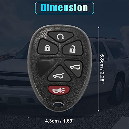 X AUTOHAUX 2pcs 315MHz OUC60270 15913427 Replacement Keyless Entry Remote Car Key Fob for Chevrolet Suburban for Chevy Tahoe for GMC Yukon for for Cadillac Escalade 2007-2013 6 Buttons