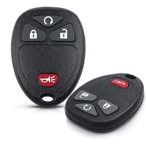 car key fob keyless entry remote compatible with chevy silverado avalanche captiva equinox express suburban tahoe traverse, gmc sierra acadia savana yukon, remote start replacement ouc60221, ouc60270