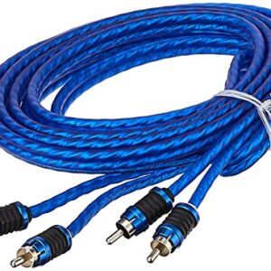 Stinger SI6212 12-Foot 2-Channel 6000 Series Audiophile Grade RCA Interconnect Cable,BLUE