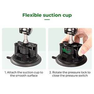 soputry Universal Ball Head Arm for Phone, 2023 New 360° Rotating Car Phone Holder Mount, Ballhead Magic Arm Suction Cup Phone Holder for Car Dashboard Windshield (Black)