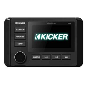 kicker 46kmc4 weather-resistant gauge-style media center with bluetooth