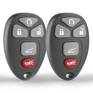 key fob compatible for 2007-2017 buick enclave gmc acadia cadillac escalade saturn outlook chevrolet suburban tahoe gmc yukon p/n: 15913415 ouc60270 ouc60221 self-programming – pack of 2