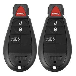 x autohaux 2pcs replacement keyless entry remote car key fob m3n5wy783x 433mhz for dodge charger for chrysler 300 for jeep grand cherokee 4 buttons with door key