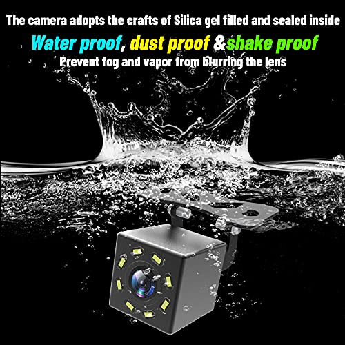 Vehicle Backup Camera, Rear View Reserve Camera with 8 LEDs Night Vision,170° View Angle, Waterproof for Car, Trucks, SU, RV, Pickup, Vans