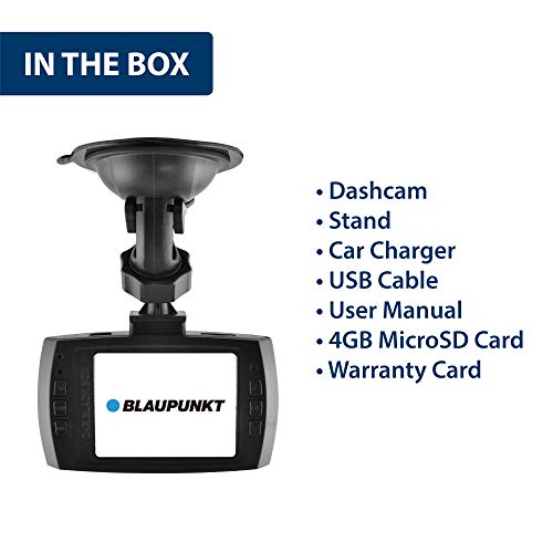 BLAUPUNKT HD Dash Cam with Night Vision 720P 4GB MicroSD Card Included (BPDV165)