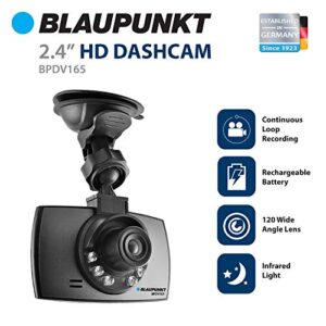 BLAUPUNKT HD Dash Cam with Night Vision 720P 4GB MicroSD Card Included (BPDV165)