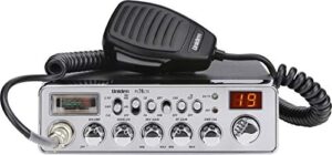 uniden pc78ltx 40-channel trucker’s cb radio with integrated swr meter, pa function, hi cut, mic/rf gain, and instant channel 9,silver