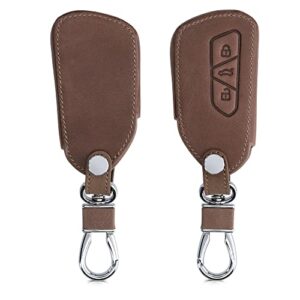 kwmobile key cover compatible with vw golf 8 – dark brown