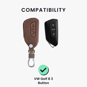 kwmobile Key Cover Compatible with VW Golf 8 - Dark Brown