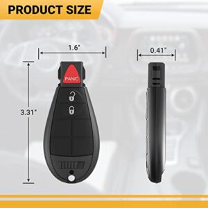 Key Fob Keyless Entry Remote Compatible with 2008-2016 Dodge Ram Truck 1500 2500 3500 Journey Challenger Grand Caravan Grand Cherokee Commander Chrysler IYZ-C01C M3N5WY783X Key Replacement