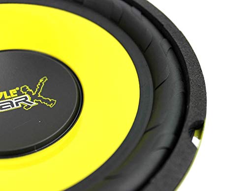 Pyle PLG64 6.5" 1200W Car Audio Mid Bass/Midrange Subwoofer Speaker Set, 2 Pair with Yellow CD P.P. Cone, 4 Ohm Impedance, and Edge Suspension