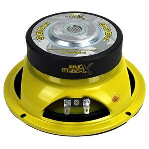 Pyle PLG64 6.5" 1200W Car Audio Mid Bass/Midrange Subwoofer Speaker Set, 2 Pair with Yellow CD P.P. Cone, 4 Ohm Impedance, and Edge Suspension