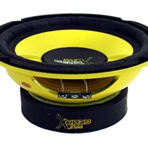 Pyle PLG64 6.5" 1200W Car Audio Mid Bass/Midrange Subwoofer Speaker Set, 2 Pair with Yellow CD P.P. Cone, 4 Ohm Impedance, and Edge Suspension