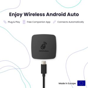 AAWireless 2022 - Wireless Android Auto Dongle - Connects Automatically to Android Auto - Easy Plug and Play Setup - Free Companion App