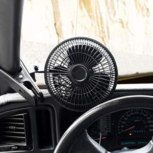 Motor Trend Cooling Car Fan PowerChill Fan Refreshing High Velocity Oscillating Durable with 12V Power – Universal Fit for Car Auto Sedan Truck SUV Van