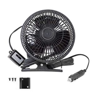 Motor Trend Cooling Car Fan PowerChill Fan Refreshing High Velocity Oscillating Durable with 12V Power – Universal Fit for Car Auto Sedan Truck SUV Van