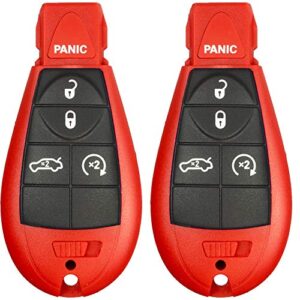 2 new red 5 buttons keyless entry remote start car key fob m3n5wy783x iyz-c01c for challenger charger durango 300 and jeep grand cherokee