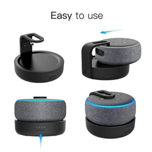 GGMM D3 Battery Base for Echo Dot 3rd Generation, Portable Echo Dot Battery Base, Dot 3 Stand Accessories Wireless, Up to 8 Hours Playtime, Black (Not Include Speaker)