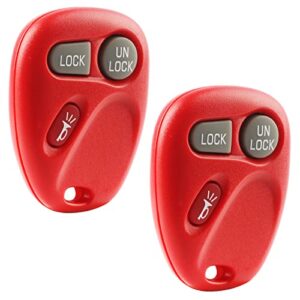 replacement for 2001-2011 chevrolet gmc 3-button keyless entry remote pn: 15042968 koblear1xt (red) (set of 2)