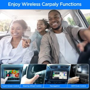 Giwios Wireless CarPlay Adapter, CarPlay Wireless Dongle Online Update Plug & Play with 2.4G/5.8GHZ Dual-Band WiFi Only for Factory Wired CarPlay, Faster Pair for i os 12-16