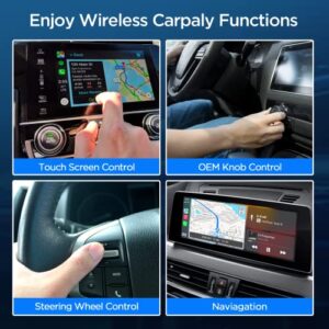 Giwios Wireless CarPlay Adapter, CarPlay Wireless Dongle Online Update Plug & Play with 2.4G/5.8GHZ Dual-Band WiFi Only for Factory Wired CarPlay, Faster Pair for i os 12-16