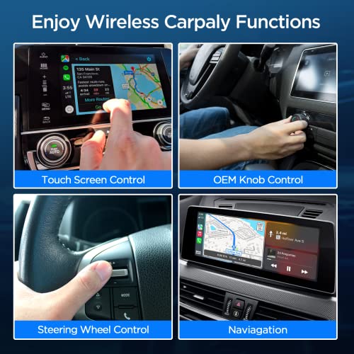 Giwios Wireless CarPlay Adapter, CarPlay Wireless Dongle Online Update Plug & Play with 2.4G/5.8GHZ Dual-Band WiFi Only for Factory Wired CarPlay, Faster Pair for i os 12-16