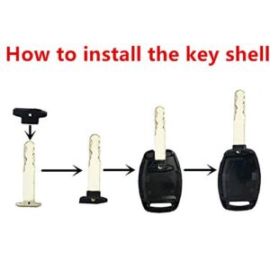 Key Fob Shell Case Fit for 4 Buttons Honda Accord Civic EX Pilot Keyless Entry Remote Car Key Housing Replacement with Free Screwdriver (Casing Only Without Blade)(Black pack 2)