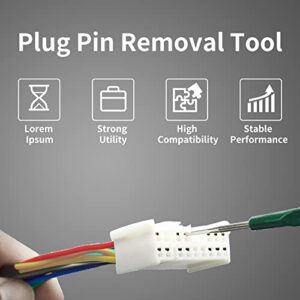 Keenso Terminal Tools, 5pcs/1 Set DIY Titanium Alloy Automotive Wire Harness Pin Removal Tool Plug Pin Removal Dismount Tool Kit