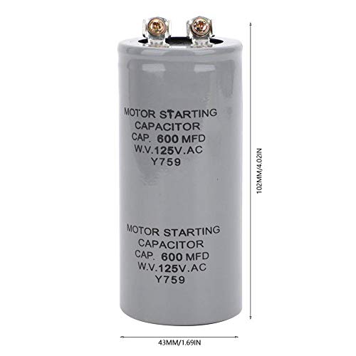 600MFD Motor Starting Capacitor 43x102mm Round Running Capacitor for Electric Motor and Fan, CD60 125VAC