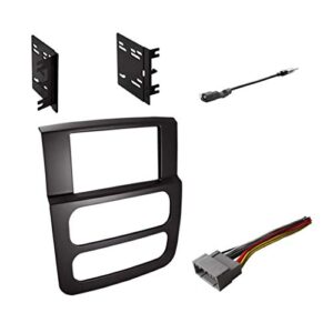 double din radio dash kit with antenna adapter & harness for 2002-2005 dodge ram 1500 2500 3500