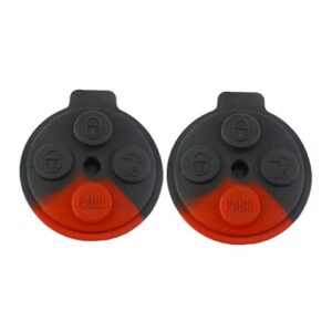 djl1 2 pcs car remote key panel button pad for smart fortwo 4 buttons rubber pad