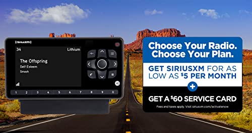 SiriusXM Onyx EZR Satellite Radio with Vehicle Kit, Easy to Install, Enjoy SiriusXM in Your Car and Beyond with This Dock and Play Radio for as Low as $5/month + $60 Service Card with Activation