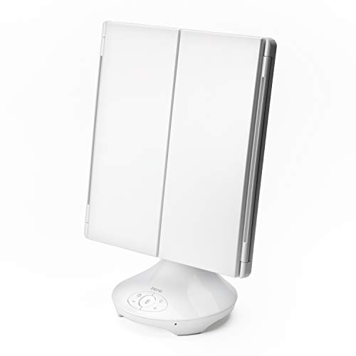 iHome Beauty Reflect Trifold Vanity Speaker with Bluetooth Audio, Hands-Free Speakerphone, LED Lighting, Siri and Google Support, and USB Charging