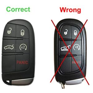 J-ACCES Key Fob Case Shell Fit for Jeep Grand Cherokee Dodge Challenger Charger Dart Durango Journey Chrysler 300