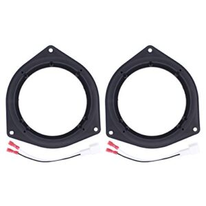 xtremeamazing car stereo door speaker adapter mounting plates 6.5 inch stand ring kit with wiring connector harness cable plug set of 2