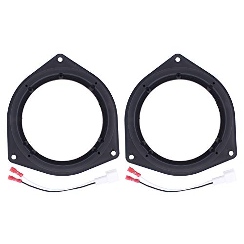 XtremeAmazing Car Stereo Door Speaker Adapter Mounting Plates 6.5 Inch Stand Ring Kit with Wiring Connector Harness Cable Plug Set of 2