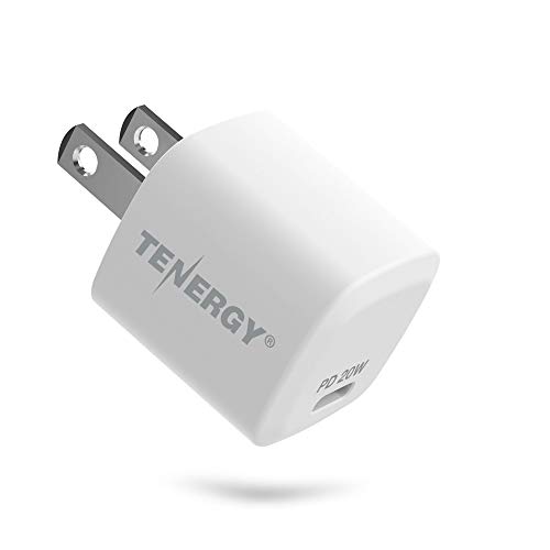 Tenergy USB-C Charger with PD 20W, Fast Charging iPhone 12/12 Mini / 12 Pro / 12 Pro Max / 11, Galaxy, Pixel 4/3, iPad Pro (Cable not Included)