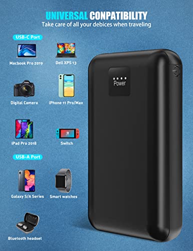 Vencede Rechargeable Battery, 16000mAh Fast Charge Power Bank with USB A and USB C Ports, Portable Charger with LED Digital Screen for Heated Vest