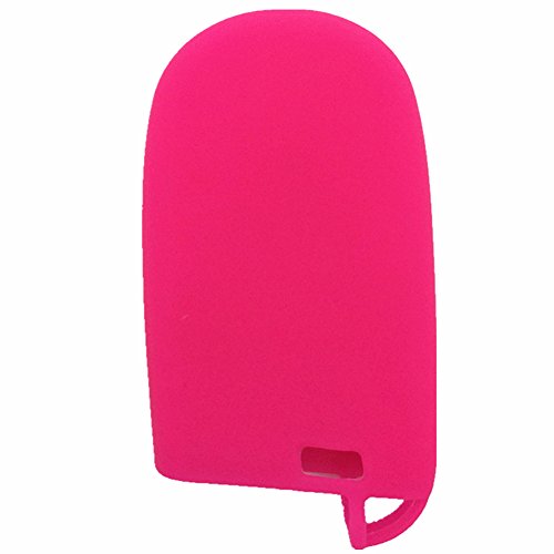 Ezzy Auto Hot Pink 4 Buttons Silicone Key Fob Case Cover Key Cover Key Jacket Skin Protector fit for Dodge Challenger