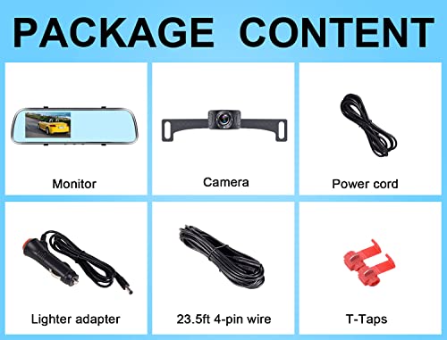 AMTIFO Backup Camera HD 1080P 4.3 Inch Monitor License Plate Rear View Mirror Cam System for Car Truck Minivan SUV Easy Installation Waterproof Clear Night Vision DIY Guide Lines A1