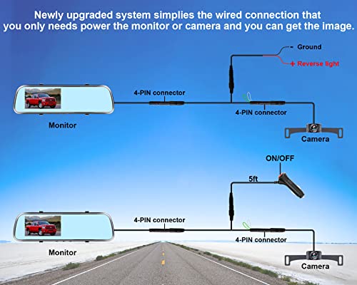 AMTIFO Backup Camera HD 1080P 4.3 Inch Monitor License Plate Rear View Mirror Cam System for Car Truck Minivan SUV Easy Installation Waterproof Clear Night Vision DIY Guide Lines A1