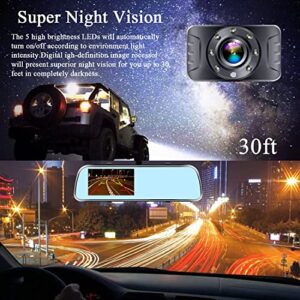 AMTIFO Backup Camera HD 1080P 4.3 Inch Monitor License Plate Rear View Mirror Cam System for Car Truck Minivan SUV Easy Installation Waterproof Clear Night Vision DIY Guide Lines A1