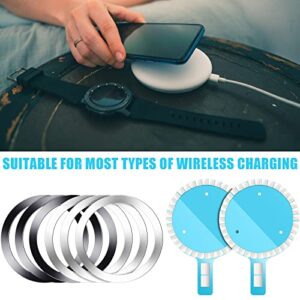 Flutesan 8 Pcs Magnetic Universal Wireless Car Charger Case Ring Stickers Metal Materials Compatible with Magsafe Wireless Charger Magnet Sticker Compatible with iPhone 13 Series/12 Series Phone Case