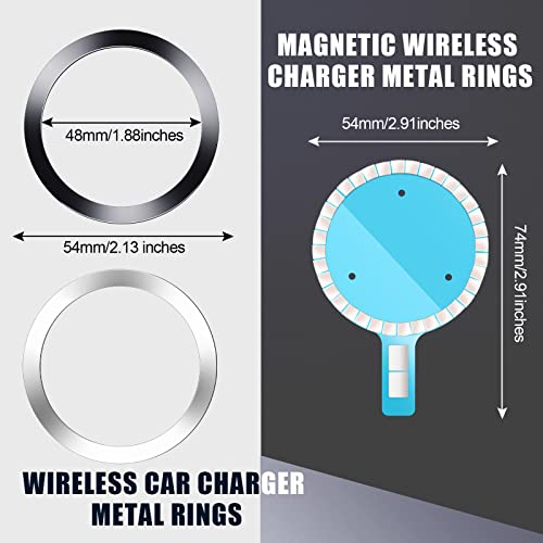 Flutesan 8 Pcs Magnetic Universal Wireless Car Charger Case Ring Stickers Metal Materials Compatible with Magsafe Wireless Charger Magnet Sticker Compatible with iPhone 13 Series/12 Series Phone Case