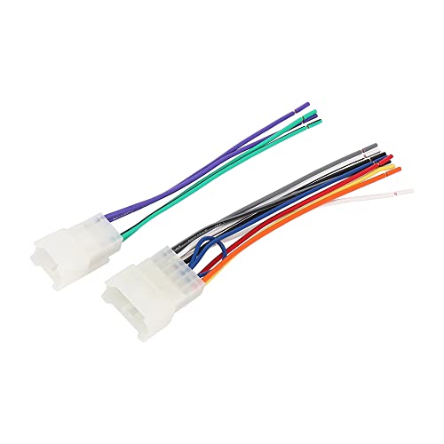 ACROPIX Car CD Player Wiring Harness Set Speaker Wire Adapter Fit for Toyota Camry White