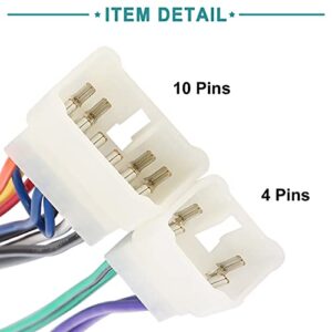 ACROPIX Car CD Player Wiring Harness Set Speaker Wire Adapter Fit for Toyota Camry White