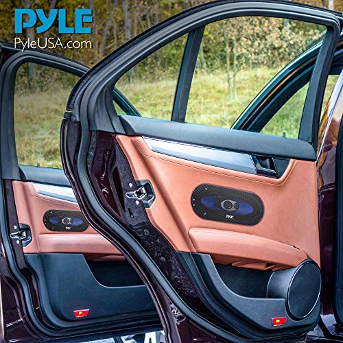 Pyle 3-Way Universal Car Stereo Speakers - 300W 4" x 10" Triaxial Loud Pro Audio Car Speaker Universal OEM Quick Replacement Component Speaker Vehicle Door/Side Panel Mount Compatible PL410BL (Pair)