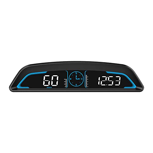 Head Up Display Upgrade Digital HUD GPS 5.5 inch Large LCD Display with Car Performance Test MPH Speed Fatigued Driving Alert Overspeed Alarm Trip Meter for All Vehicle.iKiKin G3